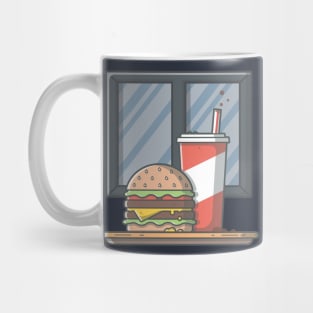 Burger and Soda cartoon Mug